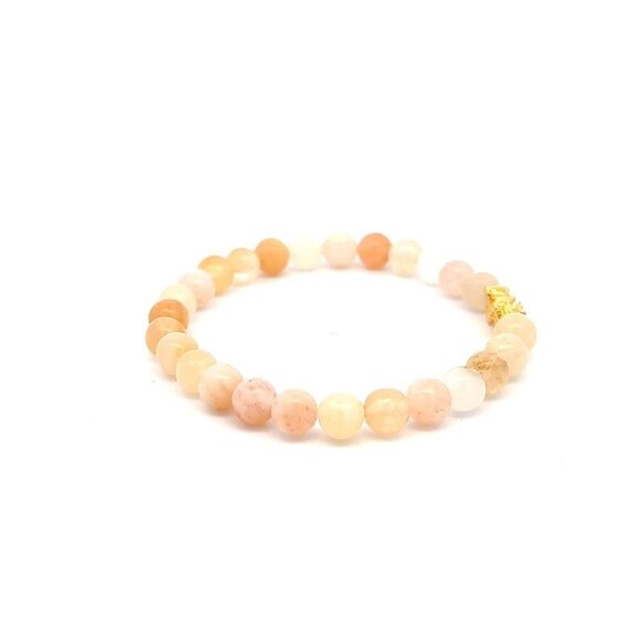 18K Gold Pixiu Piyao Bracelet Elastic Natural Gemstones Aventurine Multicolor 6m - Picture 5 of 5